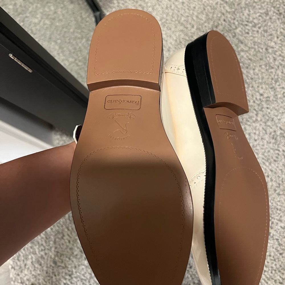 Franco Sarto Cream Flats with Elastic Straps - Picture 4 of 4